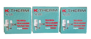 3 x Kartell TPLSTRVSA 15mm Angled Radiator Valve TRV & Lockshield Twin Pack New - Picture 1 of 8
