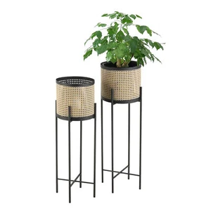 en.casa Blumentopf Ständer Blumenständer Blumentopfhalter Pflanztopf Deko 2-tlg. - Bild 1 von 7