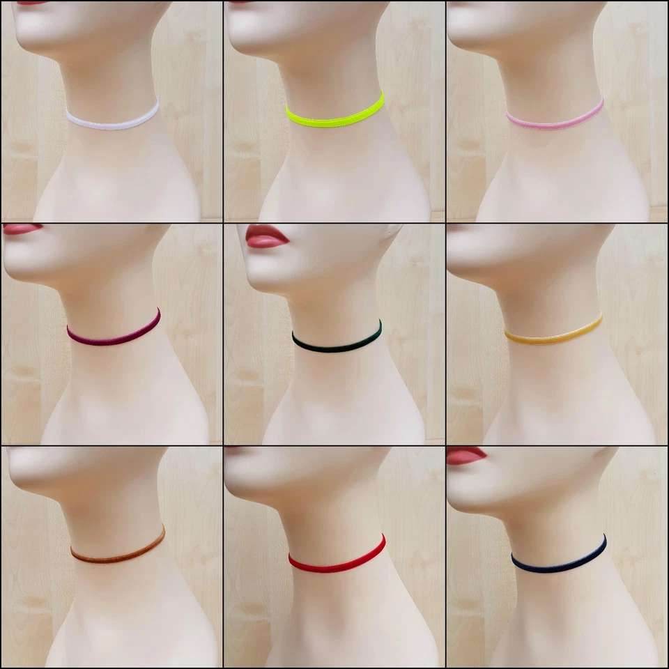Classic Velvet Choker Band 6mm 35 Colours Stainless Steel Findings Handmade - Image 1 of 1