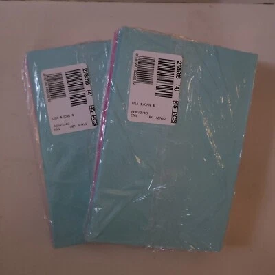 2 Lot-ENVELOPES - Multi-Color 7.5" X 5" Green/Pink/Beige 2-Pack of 45 - New - Image 1 of 4