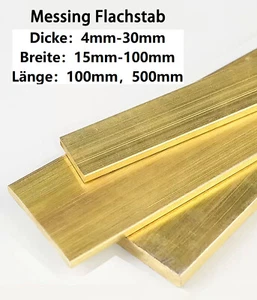 Messing Flachprofil Flachstange Flachstab Flachmaterial CuZn37Pb2 Dicke 4mm-30mm - Bild 1 von 7
