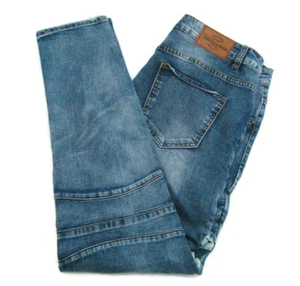 VICTORIOUS Herren (Größe 36x32) Blue Jeans Denim Hose Distressed Streetwear Reißverschluss - Bild 1 von 6