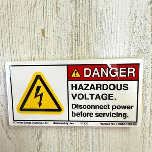 (5) Danger High Voltage Sticker Decal Label Electrical Safety 2x4" Clarion - Picture 1 of 6