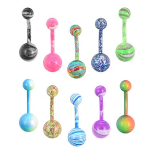 10 PIEZAS Anillos de ombligo coloridos para ombligo para mujer Piercing con barra curva 14G - Imagen 1 de 8