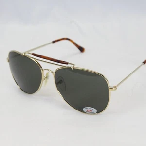 Classic Aviator Sunglasses Green Lens Tortoise Metal Frame - Picture 1 of 7