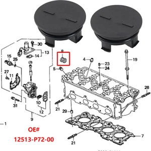 2x Connettore a camme testa cilindro posteriore per Honda CR-V Civic HR-V 12513-P72-003 IT - Foto 1 di 8
