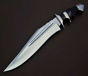 17" Bull Horn Handle D2 Steel Handmade Fixed Blade Hunting Bowie Knife 