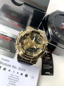 Casio G-Shock * GM110G-1A9 Anadigi Layered Gold Steel Case Black Resin Watch - Picture 1 of 7