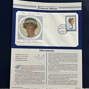 Official International Tributes to Princess Diana First Day Stamp MICRONESIA - Picture 1 of 4