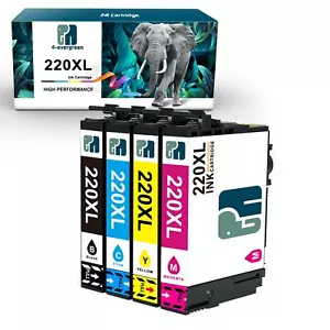 4 PK 220XL Ink For Epson XP-320 XP-420 XP-424 WF2630 WF2650 WF2660 WF2750 WF2760 - Picture 1 of 6