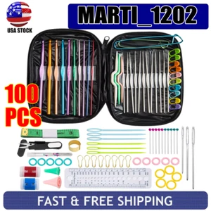 Uncinetto in alluminio aghi maglia 100 pezzi set attrezzi tessitura filato artigianale multicolore - Foto 1 di 9