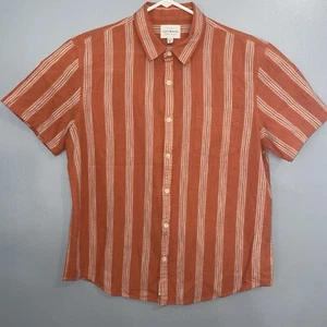 Camicia hawaiana Lucky Brand uomo taglia XL righe manica corta colletto bottoni - Foto 1 di 12