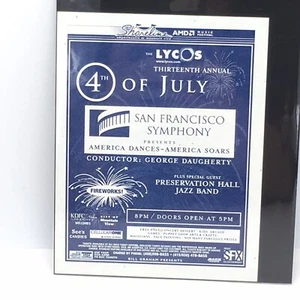 13TH ANNUAL 4TH OF JULY SHORELINE AMPHITHEATER SAN FRANCISCO SYMPHONY FLYER - Picture 1 of 3