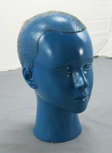 10 - 1/4" Tall Creepy Halloween Blue Foam Human Head Shooting Target Wig display - Picture 1 of 3