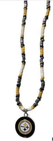 Simran NFL Pittsburgh Steelers Men's Shell Necklace, 18-Inch, White Cover