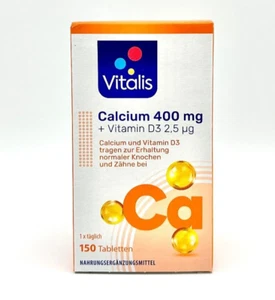 ✅ Vitalis Calcium 400 mg + Vitamin D3 2,5 µg, 150 Tabletten ✅ - Bild 1 von 1