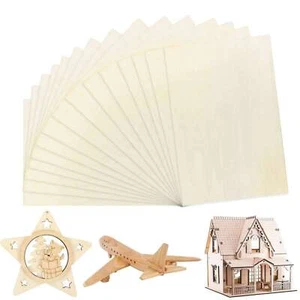 15Pcs Wooden Panels for Crafts, 300x200x2mm Balsa Wood, Blank DIY Wooden Board - Picture 1 of 6