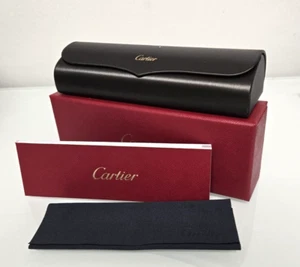 BRAND NEW! Authentic Cartier Glasses Case, Box and Cloth, 2.5"x7" - Picture 1 of 9