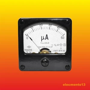 0-50 uA M4205 ACCURACY CLASS 2.5 AMMETER ANALOG CURRENT METER 60X60mm - Picture 1 of 4
