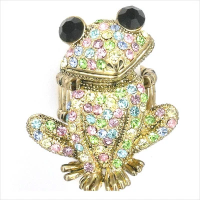 Smart Frog Froggy Animal Pet Cocktail Ring Costume Jewelr Crystal Multicolor 193 - Image 1 of 2