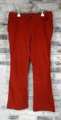 Calça Eddie Bauer Feminina Tamanho 8 Laranja Veludo Vermelho Western Curvy Fit Bootcut - Imagem 1 de 4