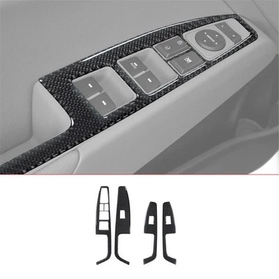 Cubierta de control de puerta interior de fibra de carbono 4 piezas para Hyundai Elantra 2016-18 Foto 1 de 4