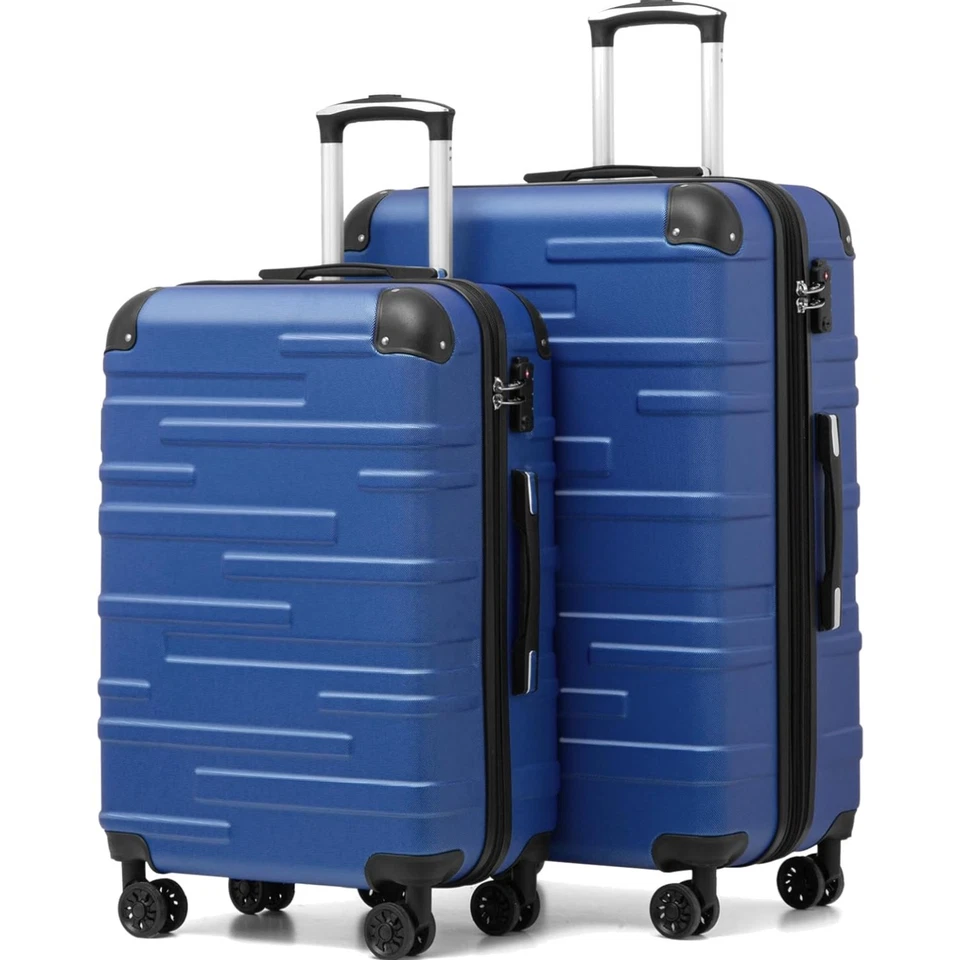 Hard Shell Suitcase Set 2 Pcs ABS TSA Lock 4 Wheels Travel Suitcase Large - Image 1 of 2