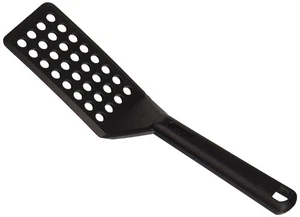 Norpro My Favorite Beveled Heat Resistant Nylon Spatula w/ Drain Holes, Black - Picture 1 of 1