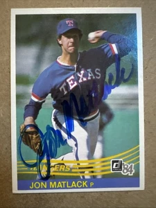 JON MATLACK 1984 Donruss #378 cartolina autografata FIRMATA TEXAS RANGERS - Foto 1 di 2
