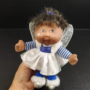 Vintage Cabbage Patch Kids Garden Fairies Mini 8" Winter Doll Brown Skin Wings - Picture 1 of 9