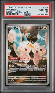 2023 Pokémon SVI EN-Scarlet & Violet Pachirisu Full Art 208/198 PSA 10 GEM MINT! - Picture 1 of 2