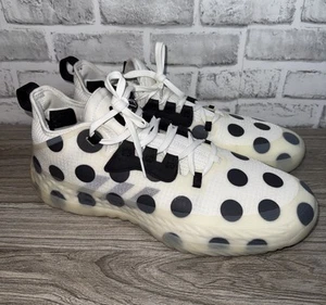 Adidas Harden Vol 5 Futurenatural Basketball Shoes White Black Polka Dot Mens 15 - Picture 1 of 8