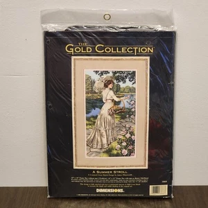 1998 DIMENSIONS GOLD COLLECTION Counted Cross Stitch #3868 SUMMER STROLL 14"x22" - Picture 1 of 11