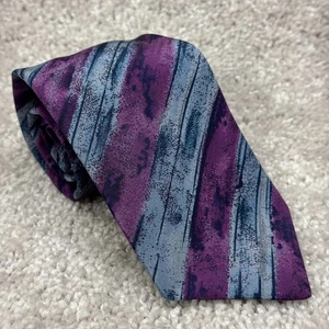 Valentino Cravette Silk Tie Purple Blue Stripe Abstract Office Luxury Formal VTG - Picture 1 of 8