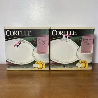 Juego de vajilla Corelle Rosemarie 32 piezas, servicio para 8, nuevo stock antiguo vintage Foto 1 de 4