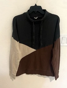 Pact Airplane Collection Color Block Mock Neck Sweatshirt Organic Cotton XL - Picture 1 of 8