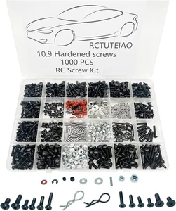 1000pcs Universal RC Screw Kit Screws Assortment Set, M3 or M4, Black  - Picture 1 of 4