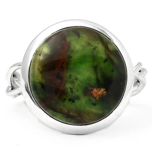 Natürlicher Türkischer Regenwald Chrysokoll 925 Silber Ring Gr.9 Schmuck R-1005 - Bild 1 von 5