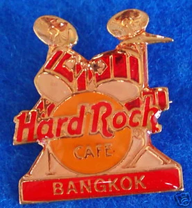 BANGKOK CLEAR ENAMEL RED BAR RED DRUMKIT DRUMS Hard Rock Cafe PINS - Picture 1 of 1
