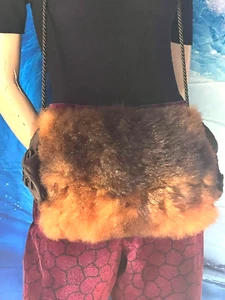 Nerz Muff Handwärmer mit Kordel brau Töne 50er vintage - Bild 1 von 7