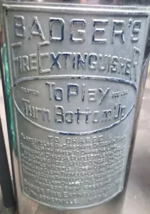 Vintage EB Badger's & Sons Chrome Fire Extinguisher, Boston MA (Empty) - Picture 1 of 7