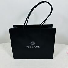 Versace Authentic Black Shopping Paper Bag Gift Tote Small 10” X 8” X 4”