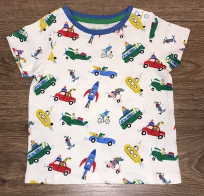 Mini Baby Boden - Transport t-shirt multicoloured 12-18 and 18-24 months NEW