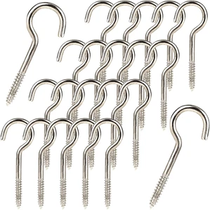 50Pcs Screw in Hooks Heavy Duty 2 Inch Metal Cup Hook round End Screw Hook Self - Picture 1 of 12