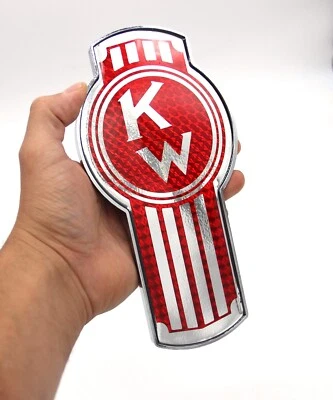 Kenworth Vintage Bug Hood Rejilla Logo Emblema Insignia Holográfica y Roja Clásica Foto 1 de 4