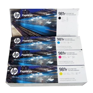 4PK Genuine HP 981Y Black & Color Ink Cartridges PageWide Enterprise 556 586 - Picture 1 of 1