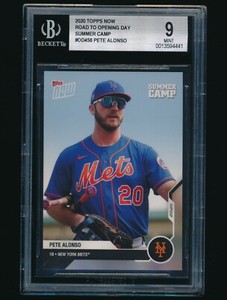 2020 Topps Now Road to Opening Day Summer Camp Pete Alonso BGS 9 PR:3628