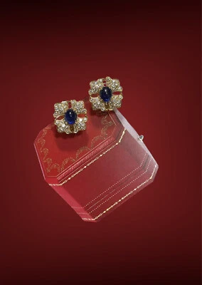 Pendientes Cartier Oro Amarillo 18 Diamante Zafiro Foto 1 de 4