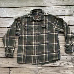 Orvis pesante flanella verde a quadri cotone morbido con tasche 1312517 XL - Foto 1 di 12