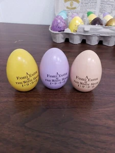 3 Family Easter White House 1990 Wooden Eggs George & Barbara Bush - Picture 1 of 5